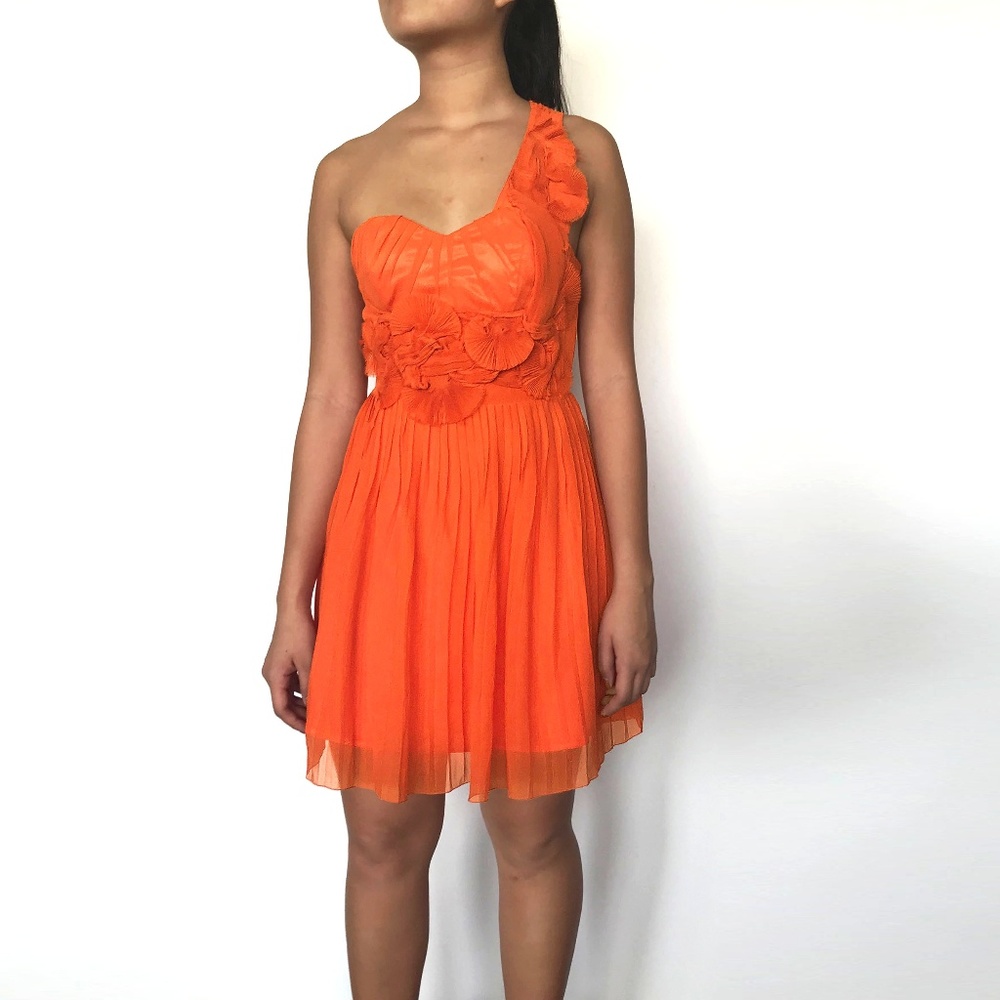 Bebe - Orange Silk Cocktail Dress
